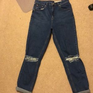 Denim high waisted jeans